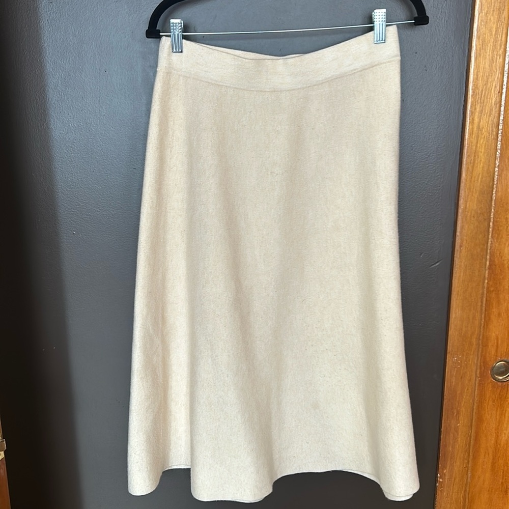 Mango Cream A-Line Midi Skirt